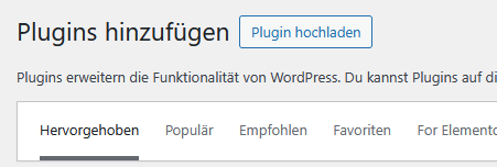 Plugin hochladen